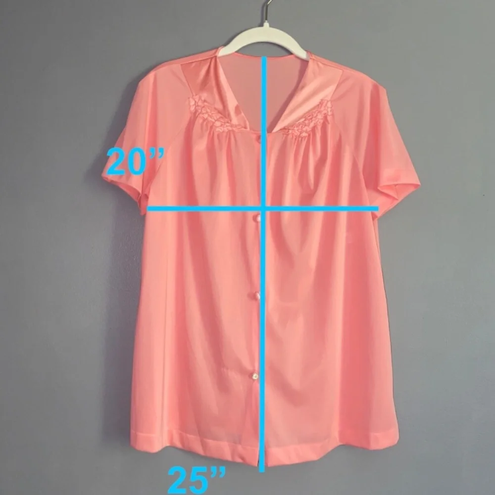 Vintage VANITY FAIR Coral Peach Pajama Set Size Small? Pajamas See Measurements
